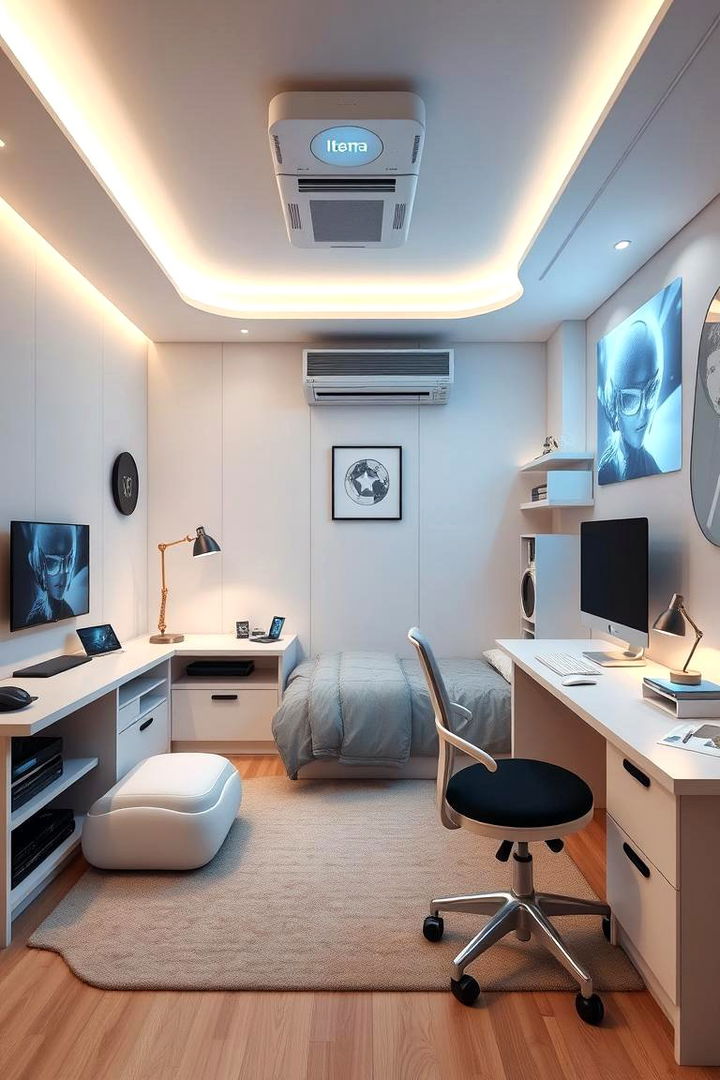 Tech Friendly Zones with Modern Gadgets - 22 Teen Bedroom Ideas