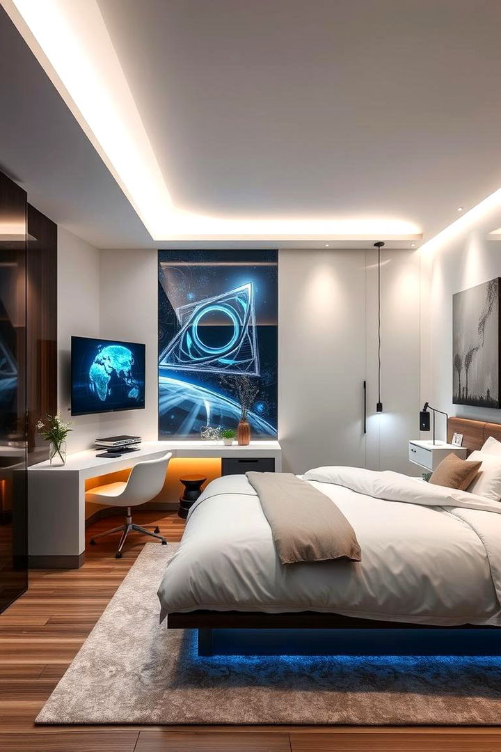 Tech Integrated Designs for Modern Convenience - 22 Modern Bedroom Ideas