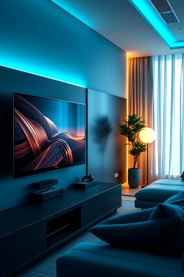 Tech Integrated Entertainment Hub - 22 Mens Living Room Ideas