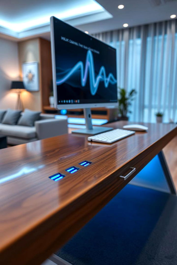 Tech Savvy Desk with Smart Additions - 22 Desk in Living Room Ideas