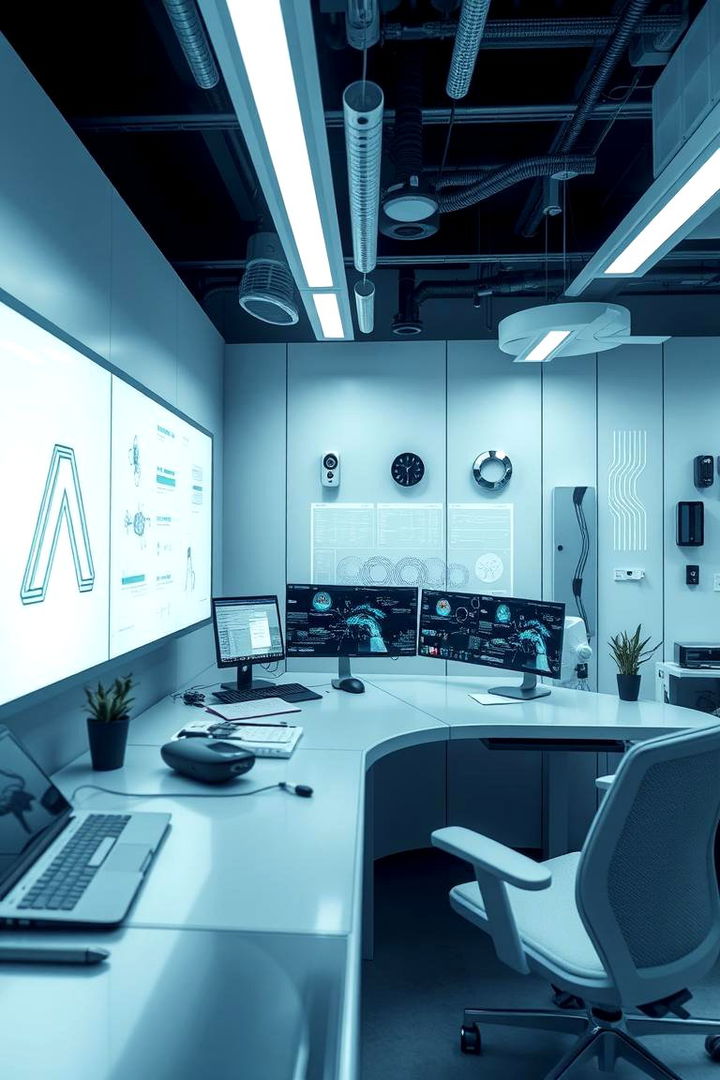 Tech Savvy Smart Look - 22 Home Office Background Ideas