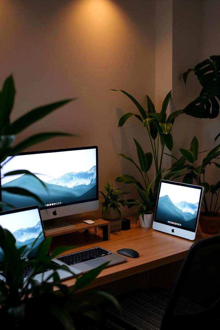 Tech and Nature Fusion - 22 Home Office Background Ideas
