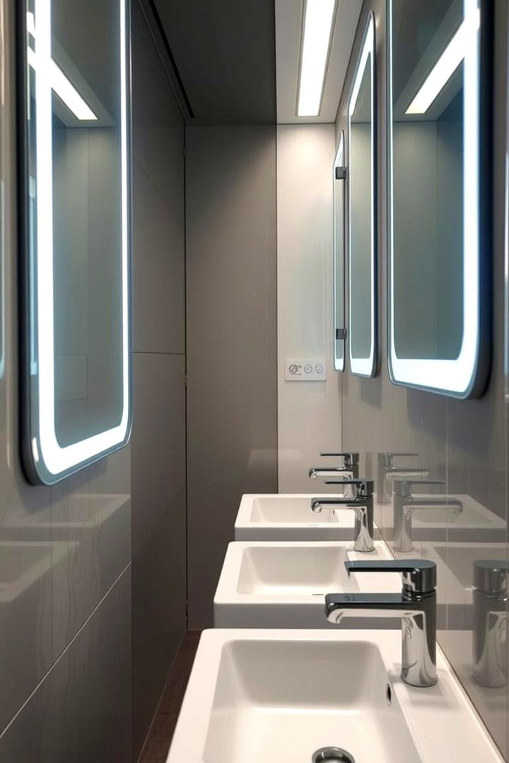 Technologically Integrated Designs - 22 Restaurant Bathroom Ideas
