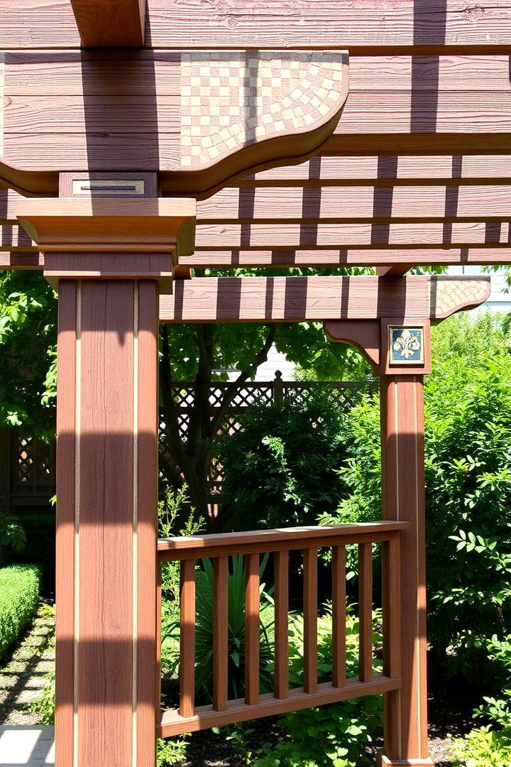 Tender Mosaic Pergola Accents - 22 Mosaic Garden Ideas