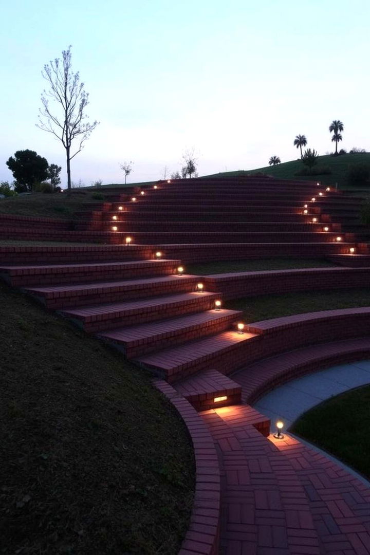 Terraced Brick Landscapes - 22 Brick Front Steps Design Ideas