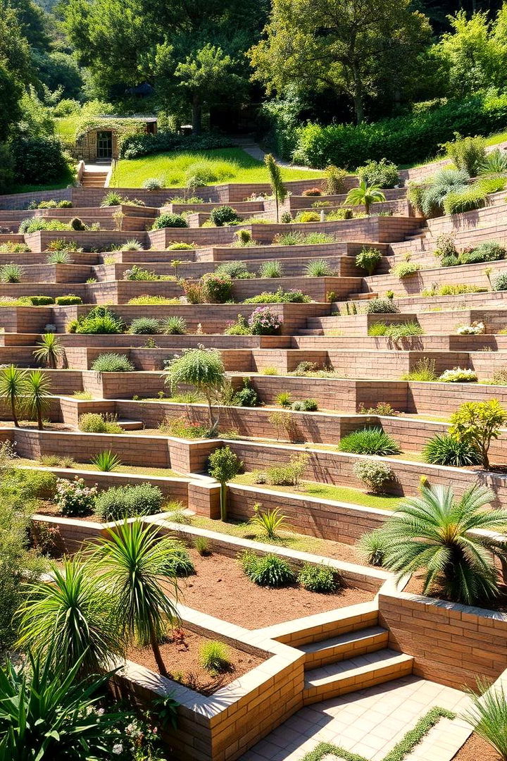 Terraced Multi Level Walls - 22 Retaining Wall Ideas for Sloped Backyard