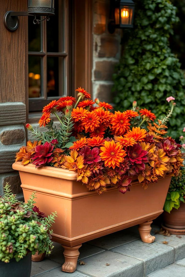 Terracotta Deep Hues - 22 Fall Flower Box Ideas