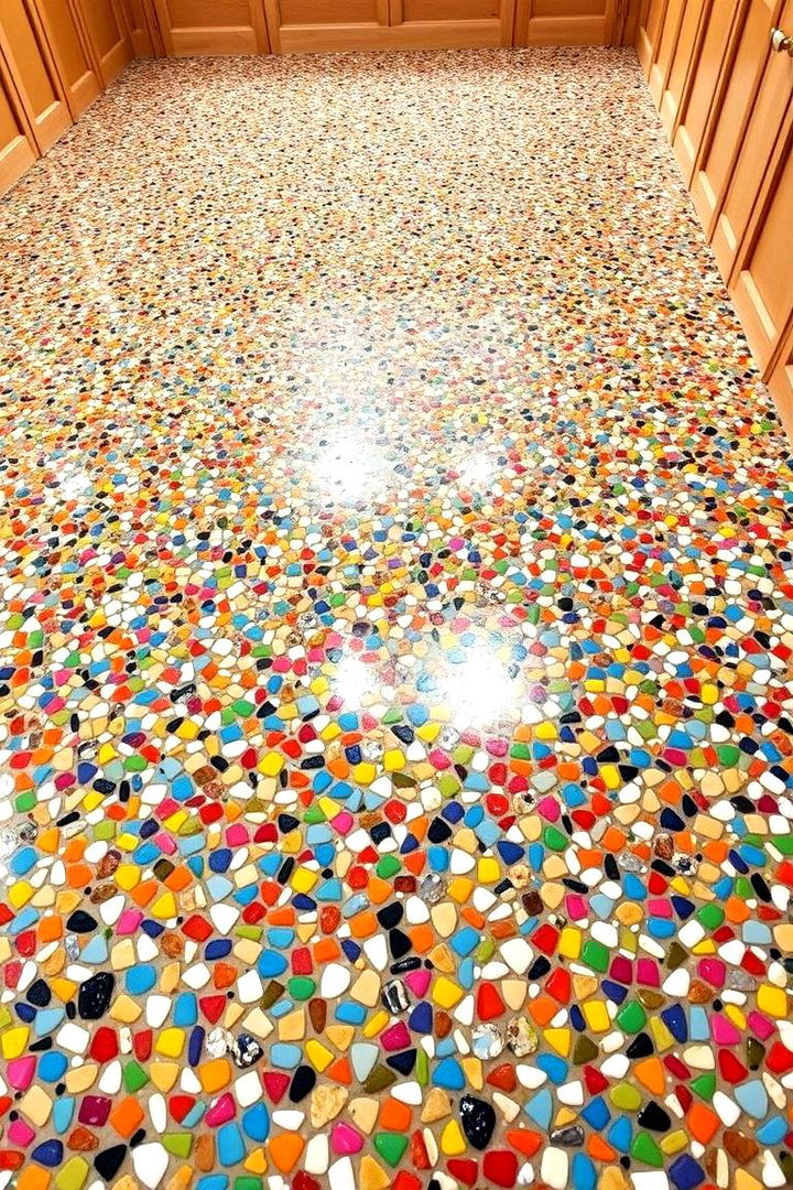 Terrazzo Inspired Floors with Color Chips - 22 Shed Floor Ideas