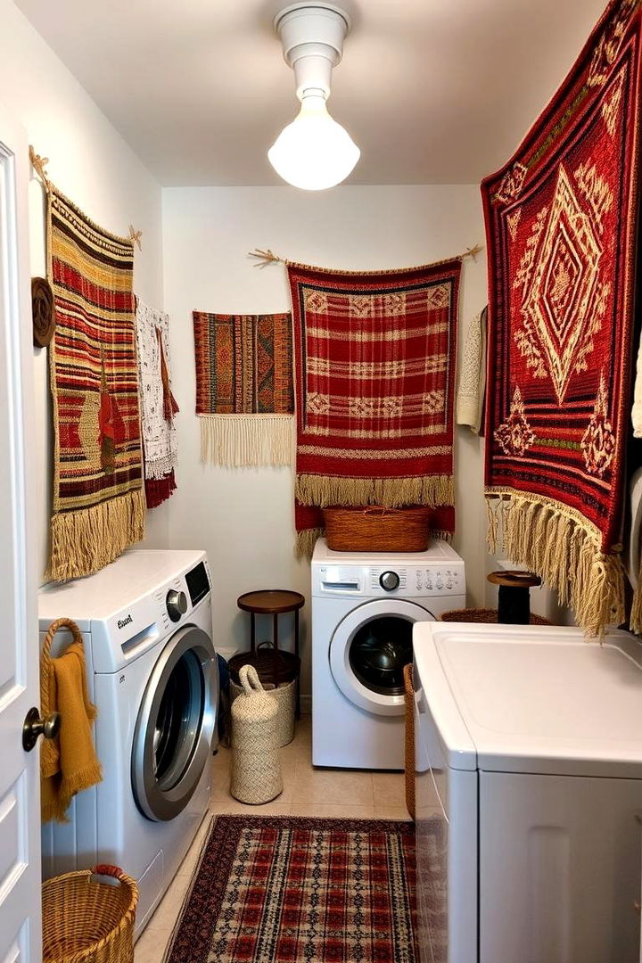 Textile Displays and Tapestries - 22 Boho Laundry Room Ideas