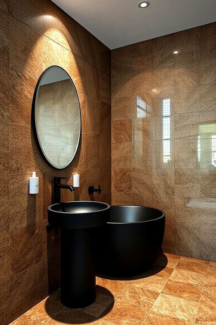 Textural Contrasts - 22 Bathroom With Black Fixtures