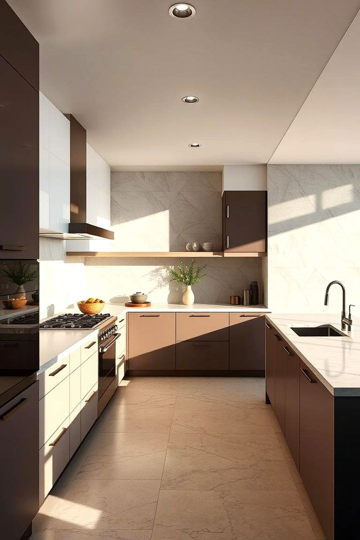 Textural Delight and Contrast - 22 Travertine Floor Kitchen Ideas