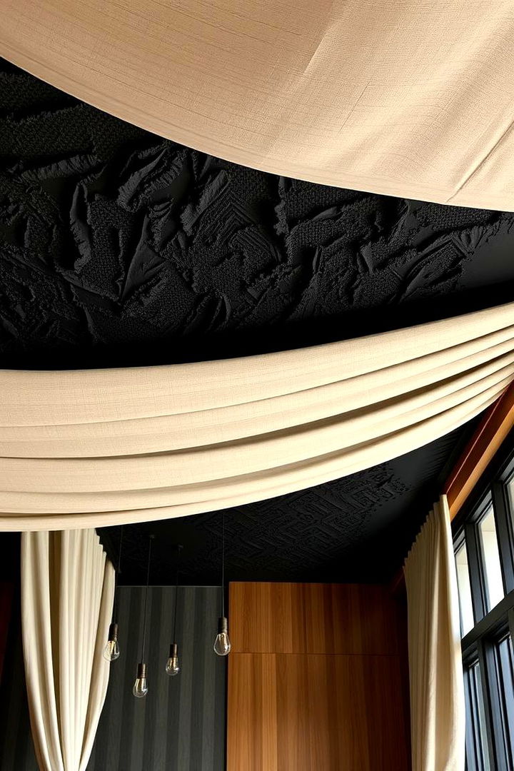 Textural Harmony - 22 Black Ceiling Design Ideas