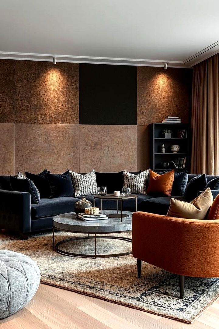 Textural Layers and Dynamic Fabrics - 22 Black and Brown Living Room Ideas