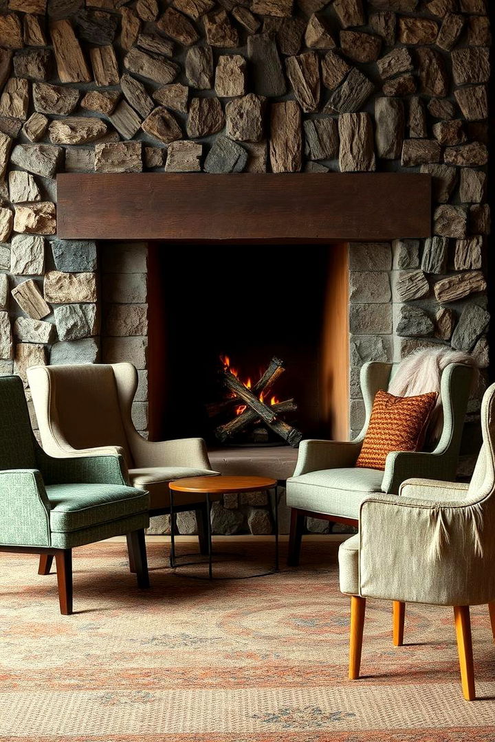 Textural Tapestry - 22 Chairs in Front of Fireplace Ideas