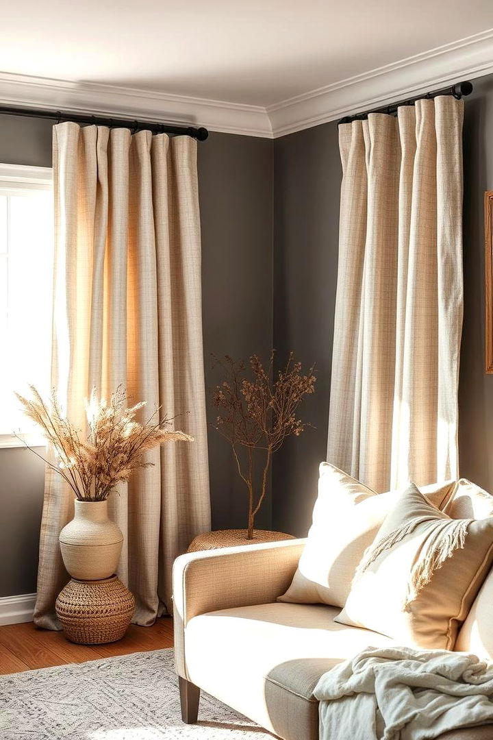 Textural Warmth Linen and Natural Fabrics - 22 What Color Curtains Go With Gray Walls