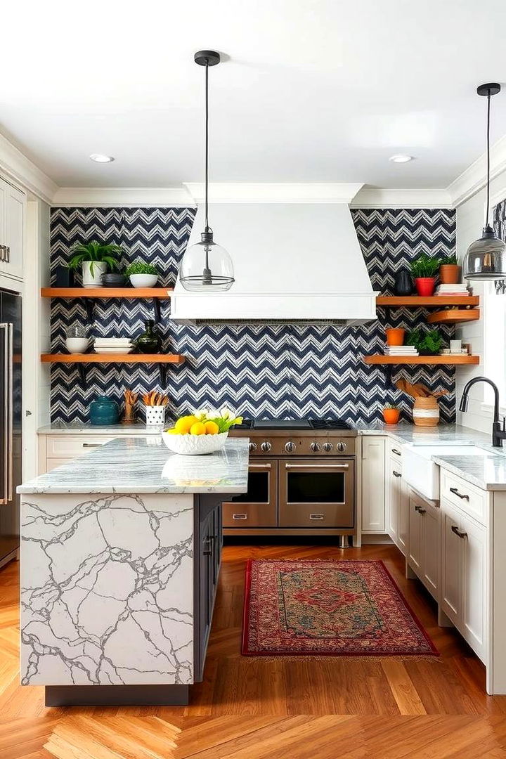 Texture Play Bold Patterns on Shiplap Walls - 22 Kitchen Shiplap Ideas With Kitchen Island Ideas