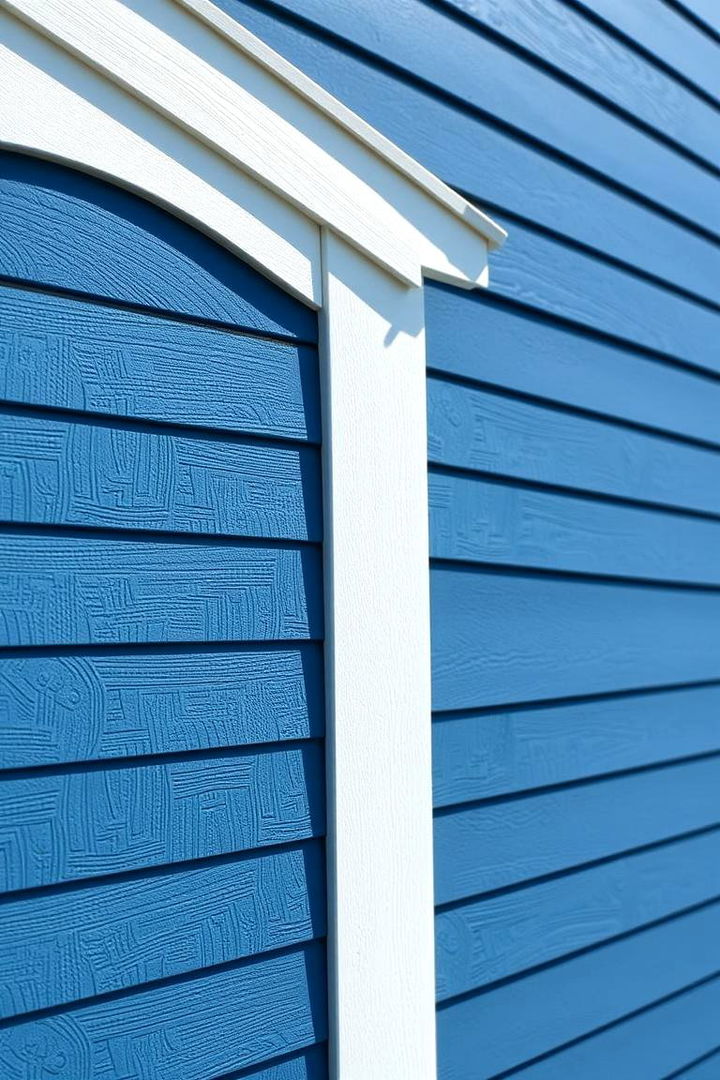 Texture and Color Depth - 22 Blue House Siding With White Trim