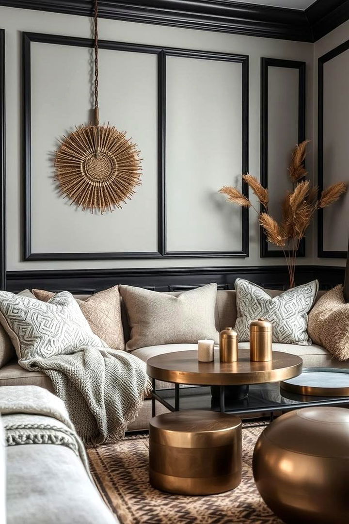 Texture and Layered Design Harmony - 22 living room grey walls black trim