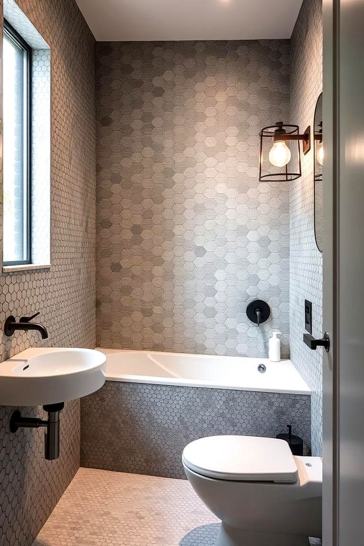Texture and Material Benefits - 22 Bathrooms With Hexagon Tile Floors
