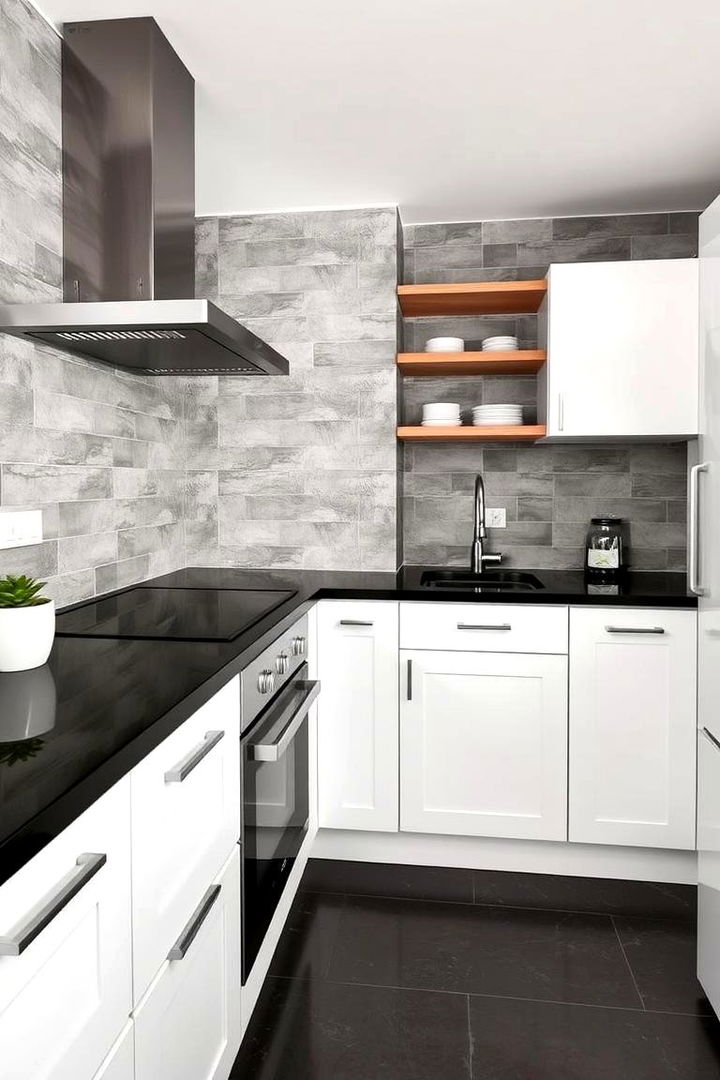 Texture and Material Harmony - 22 Kitchen With White Cabinets and Black Countertops Ideas