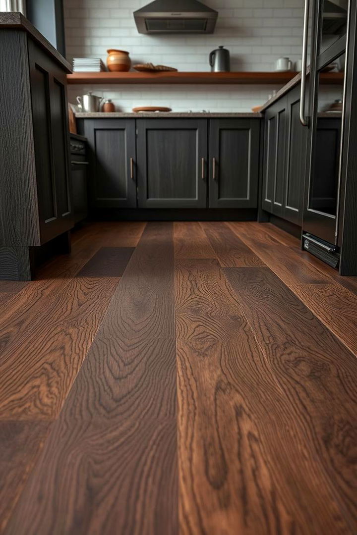 Texture and Tactile Appeal - 22 Kitchen With Dark Wood Floors