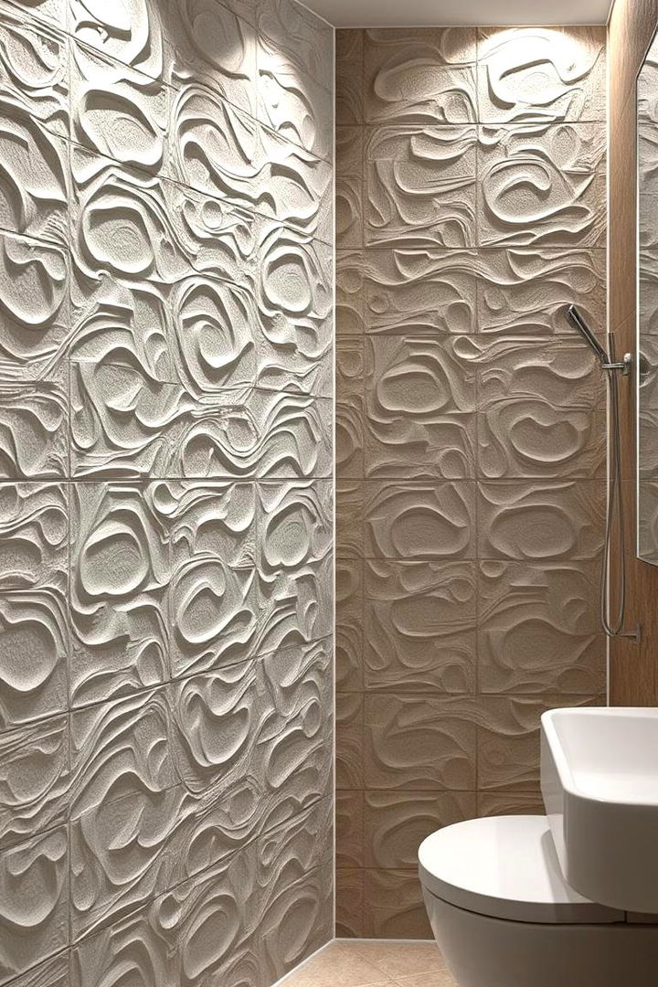 Textured 3D Wall Panels - 22 Bathroom Wall Ideas