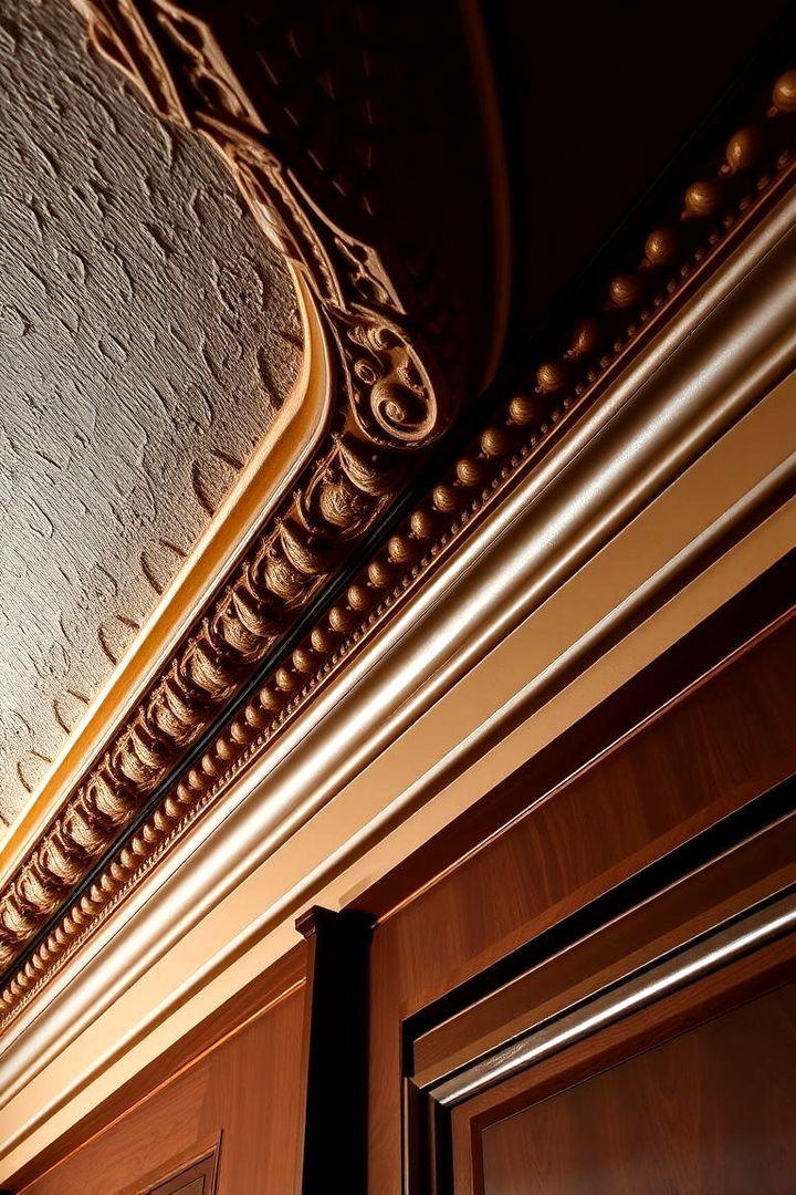 Textured Accent Crown Molding - 22 Crown Molding Ideas
