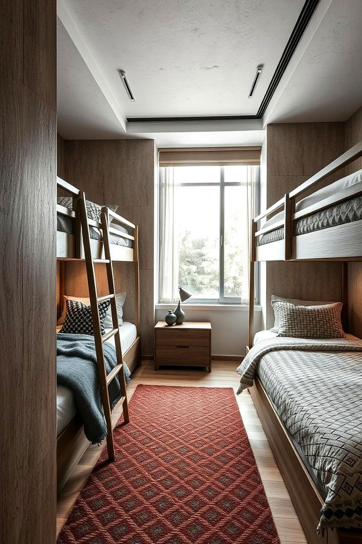 Textured Accents in Modern Bunk Rooms - 22 bunk room ideas