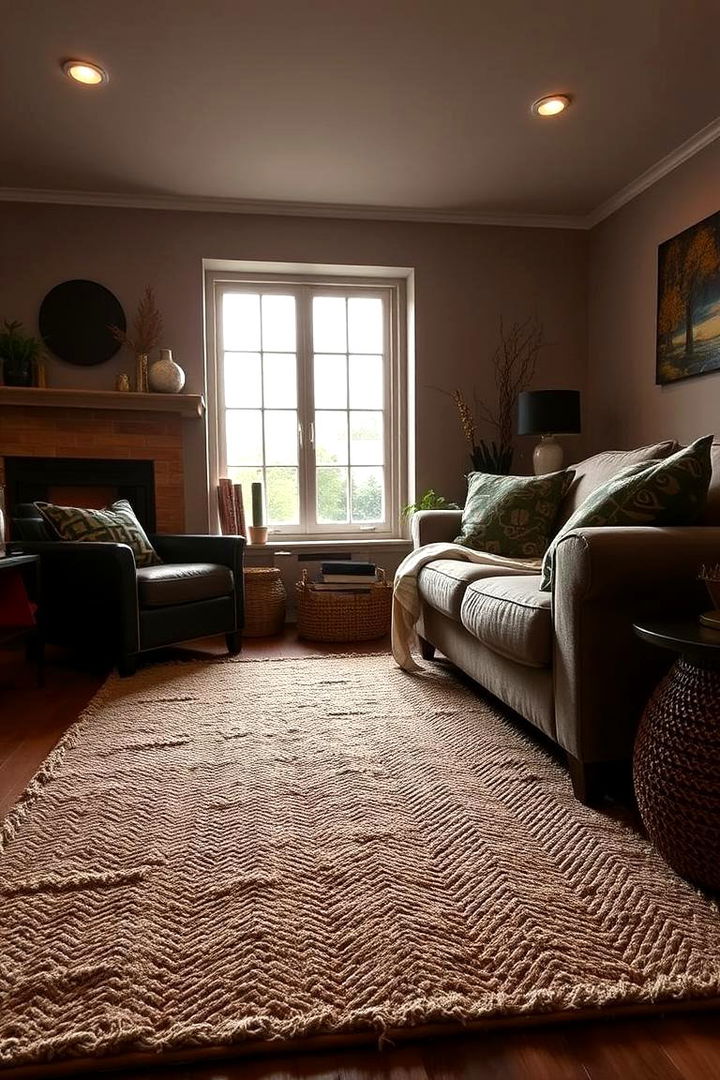 Textured Area Rugs - 22 Living Room Ideas With Sectionals and Fireplace