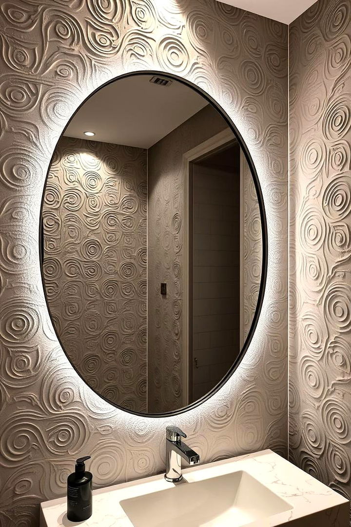 Textured Backing - 22 Bathroom Mirror Ideas