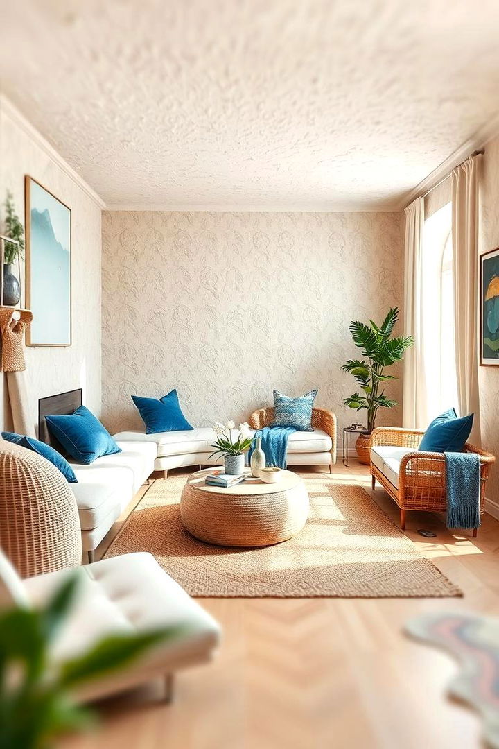Textured Beige Layers - 22 blue and beige bedroom ideas