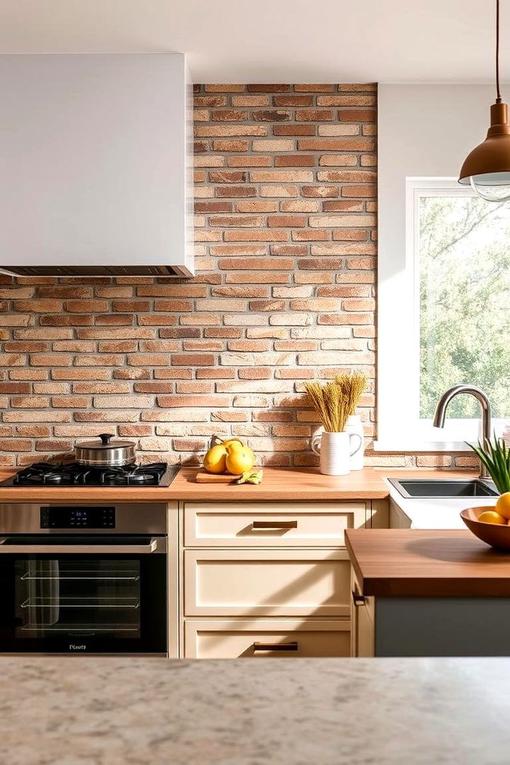 Textured Brick Revival - 22 Modern Kitchen Backsplash Ideas