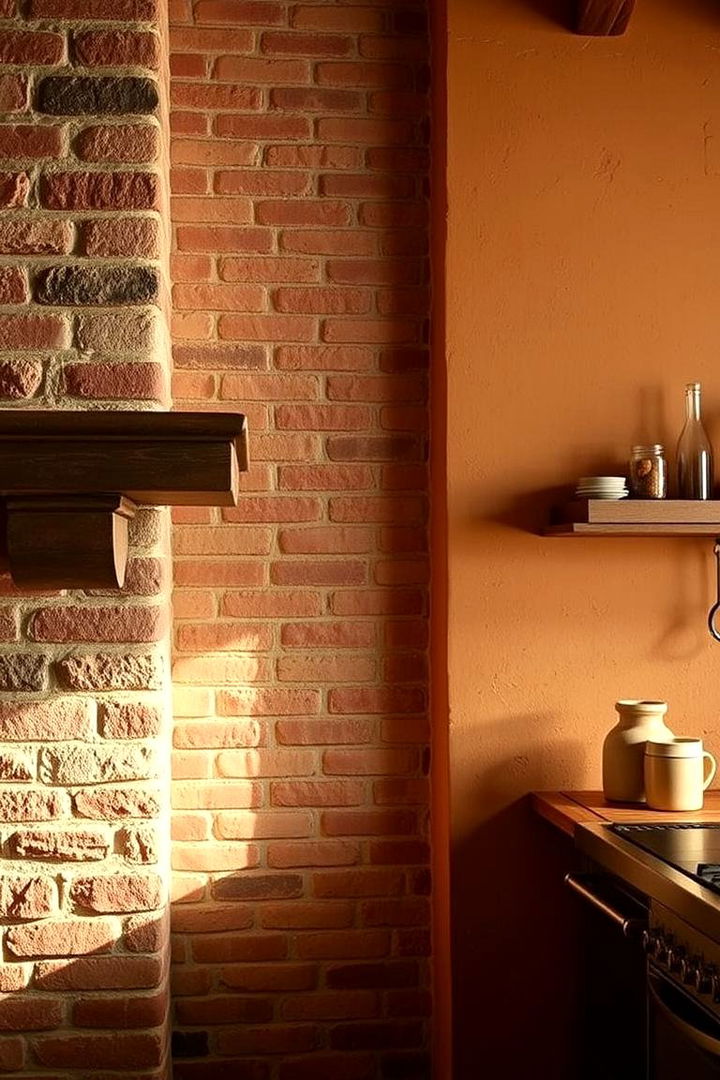 Textured Brick and Stucco Walls - 22 Mexican Kitchen Ideas