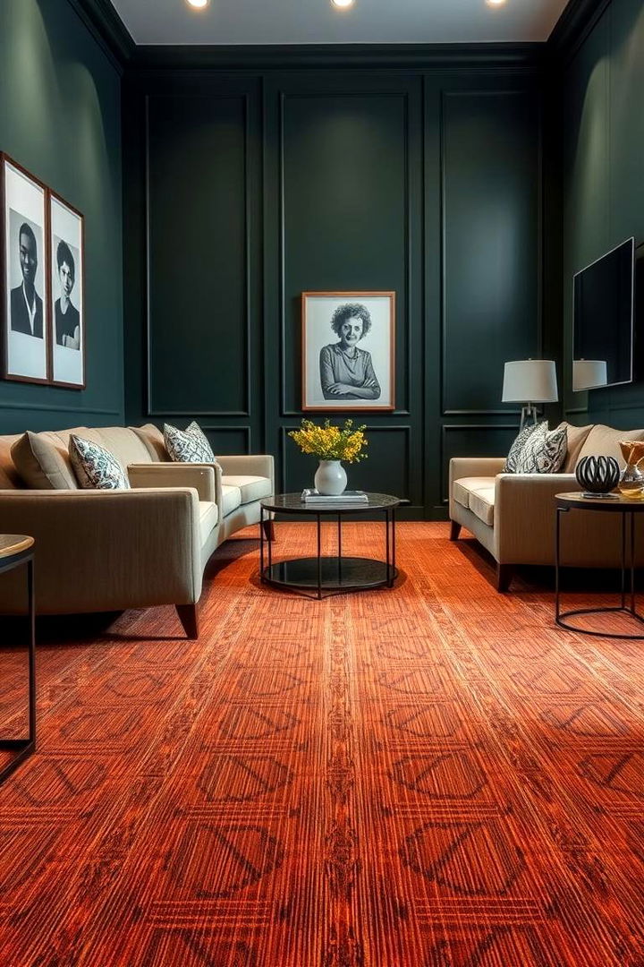 Textured Carpets to Enhance Dark Green Theme - 22 Dark Green Bedroom Ideas