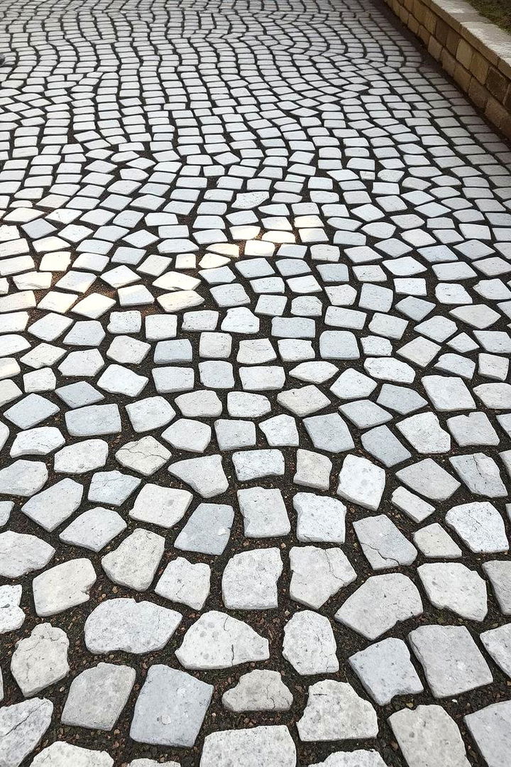 Textured Cobblestone Driveway - 22 driveway entrance ideas