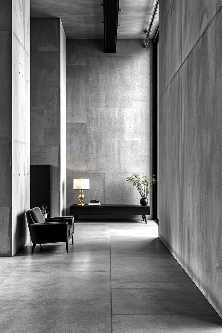 Textured Concrete Finishes - 22 Black and White Hallway Ideas