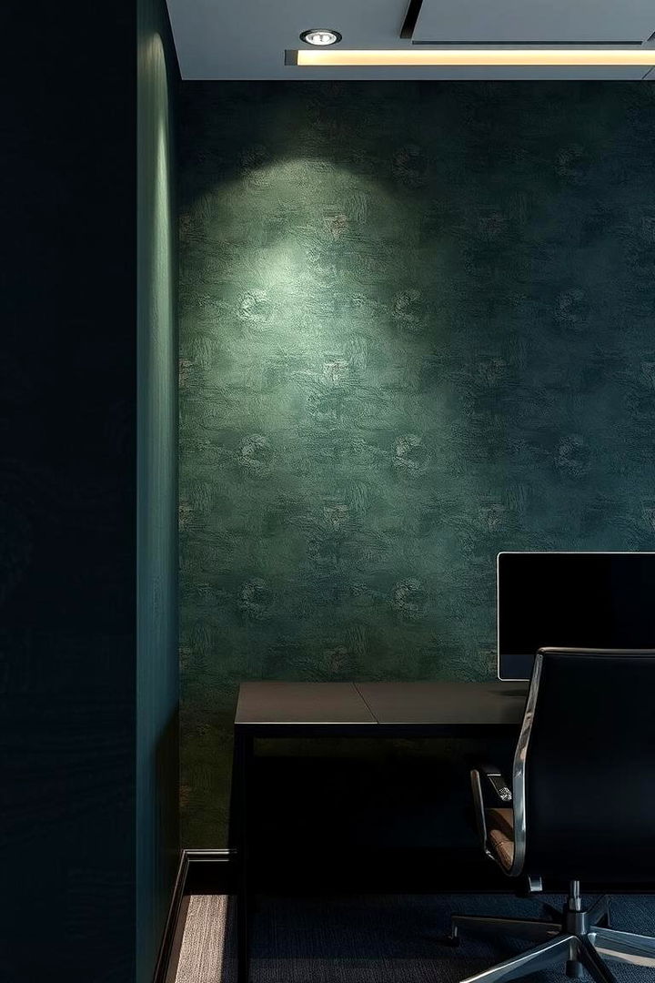 Textured Dark Green Wallpaper - 22 Dark Green Office Ideas and Inspiration