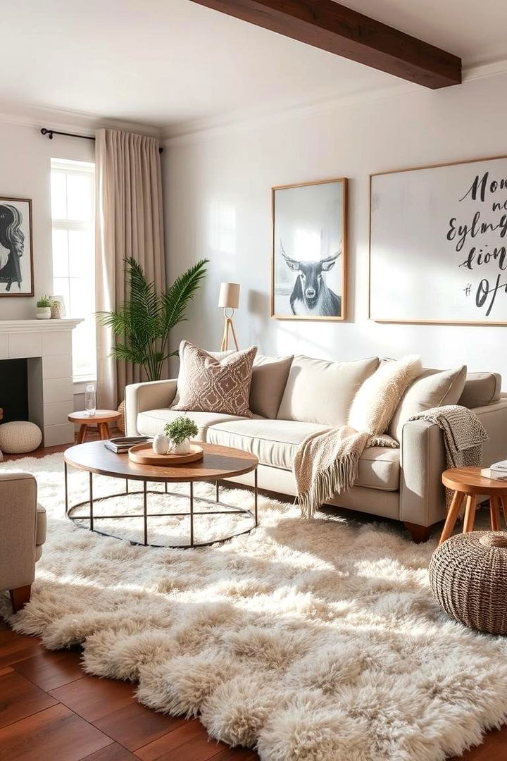 Textured Decor Layers - 22 Long Living Room Ideas