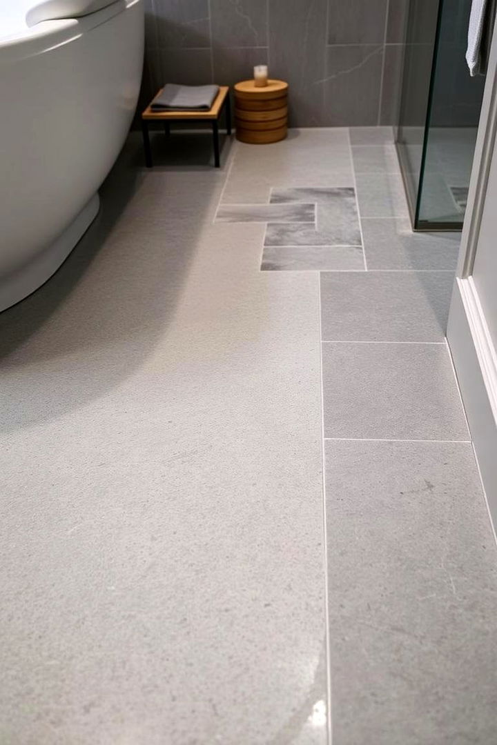 Textured Designer Elements - 22 Gray Floor Bathroom Ideas