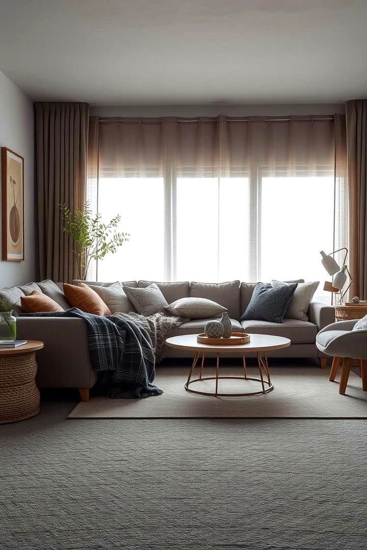 Textured Elegance Display - 22 grey carpet living room ideas