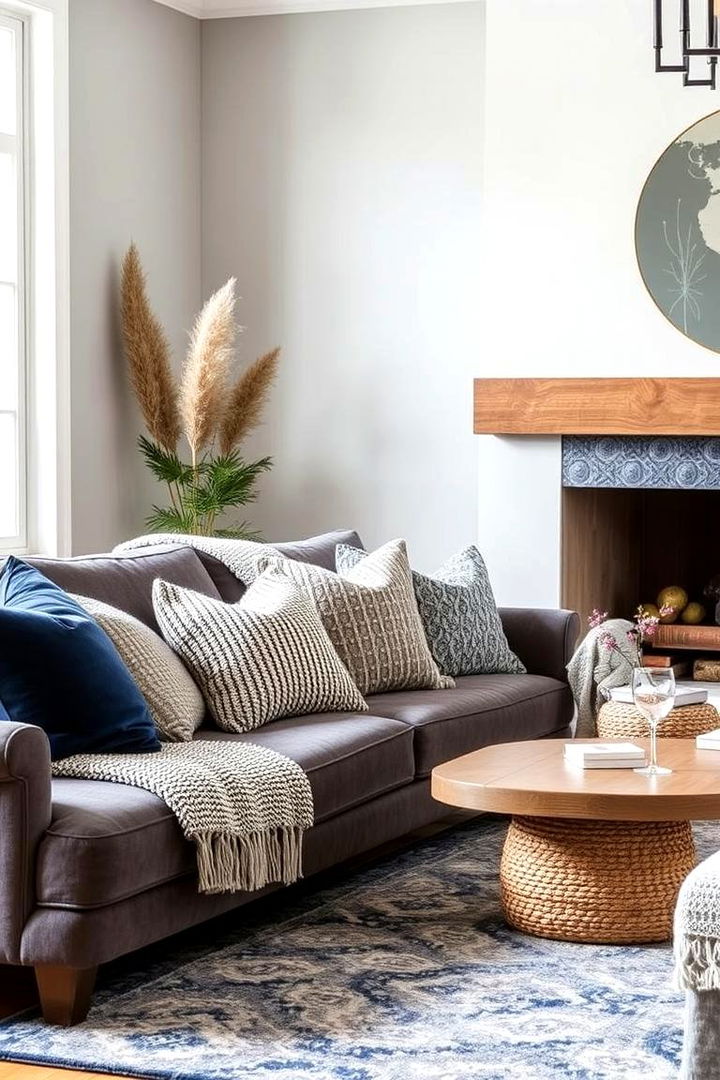 Textured Elements for Depth - 22 Navy Blue and Grey Living Room Ideas