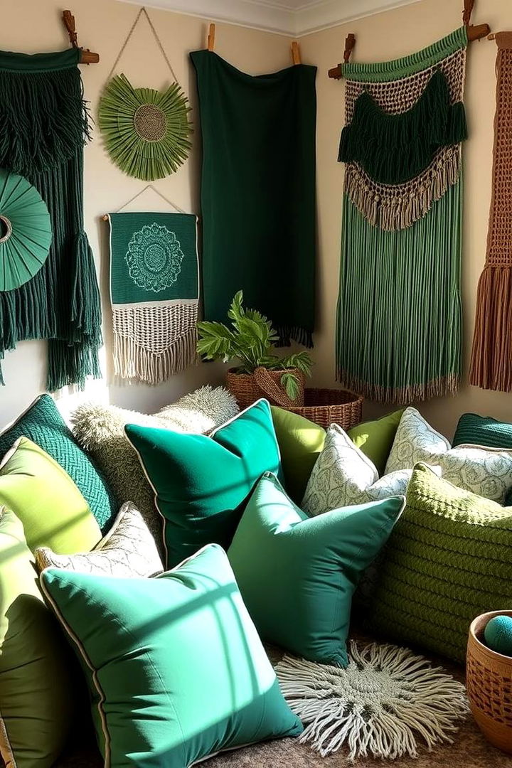 Textured Emerald Accents - 22 Emerald Green Bedroom Ideas