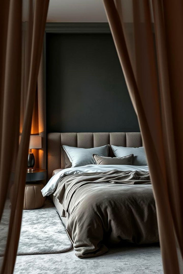 Textured Fabrics - 22 Dark Bedroom Ideas