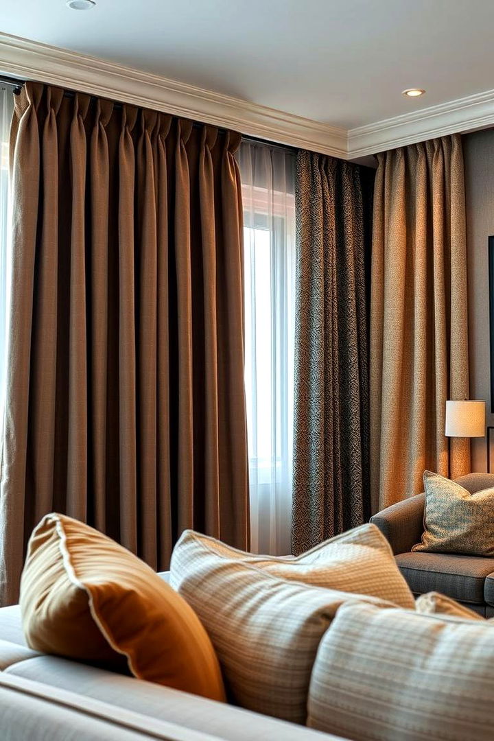 Textured Fabrics for Added Depth and Warmth - 22 Living Room Curtain Ideas