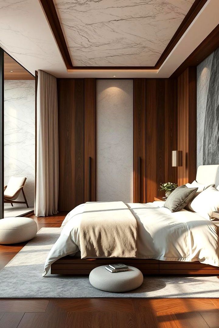 Textured Finishes and Rich Materials - 22 luxury modern bedroom ideas