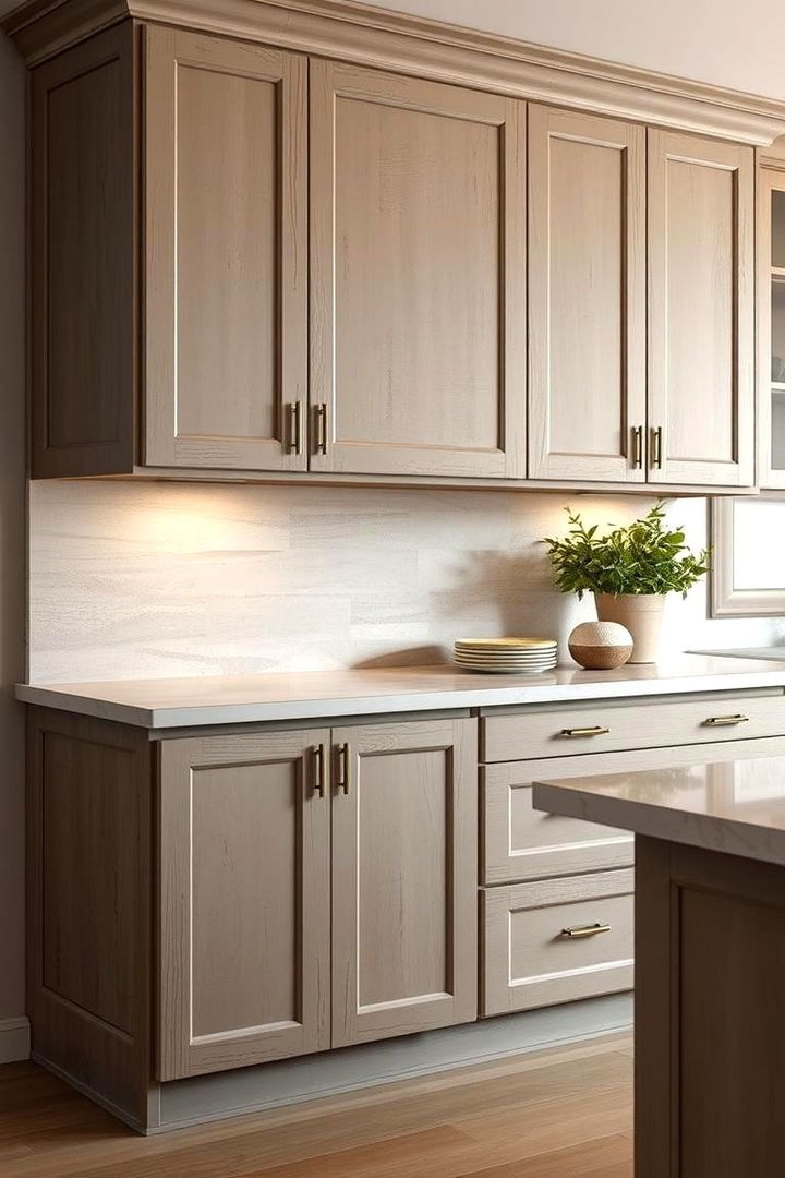 Textured Finishes for Depth - 22 Taupe Kitchen Cabinet Ideas
