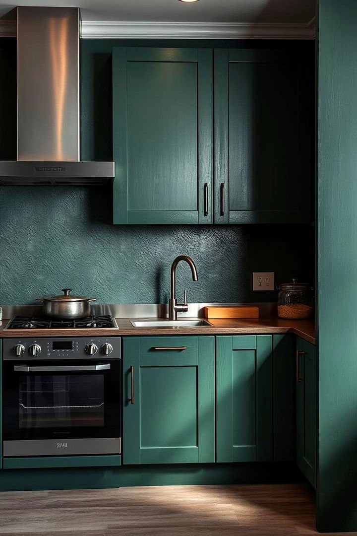 Textured Finishes for a Forest Green Touch - 22 Forest Green Kitchen Ideas