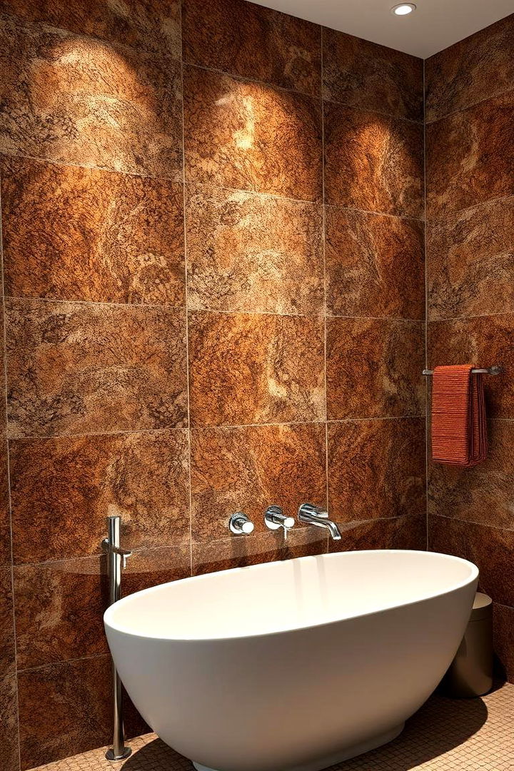 Textured Granite Accent Walls - 22 Brown Granite Bathroom Ideas