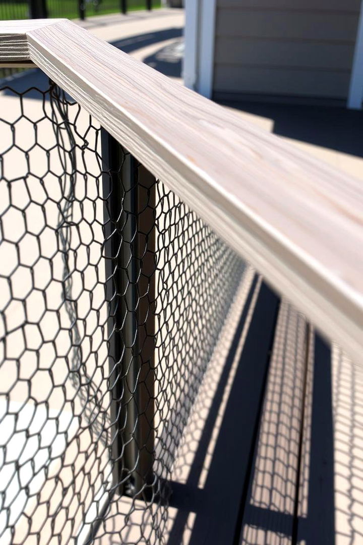Textured Hog Wire Railing - 22 Hog Wire Deck Railing Ideas
