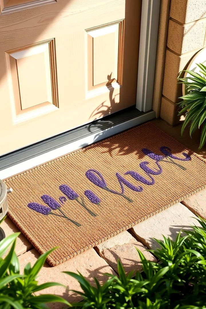 Textured Lavender Outdoor Mats - 22 Lavender Front Door Ideas